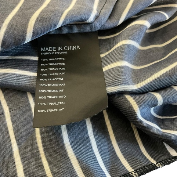 Club Monaco Black and White Wrap Dress with Mandarin Collar - Picture 8 of 9